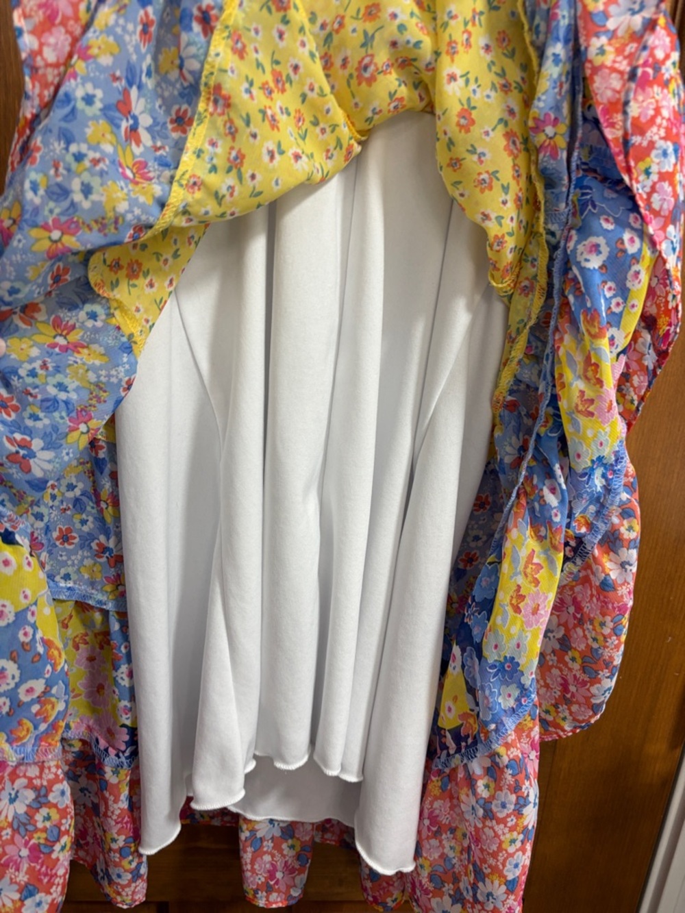 Jona Michelle Girls' Yellow & Blue Floral Tiered Sundress Size 8 EUC - Picture 4 of 6